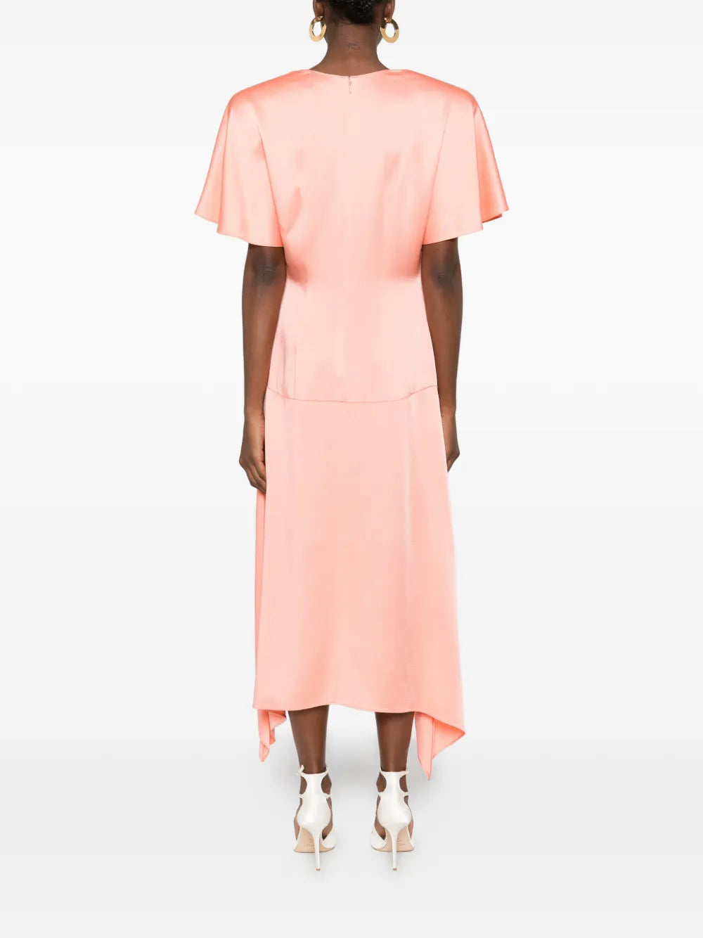 Stella Mccartney V Neck Asymmetric Midi Dress