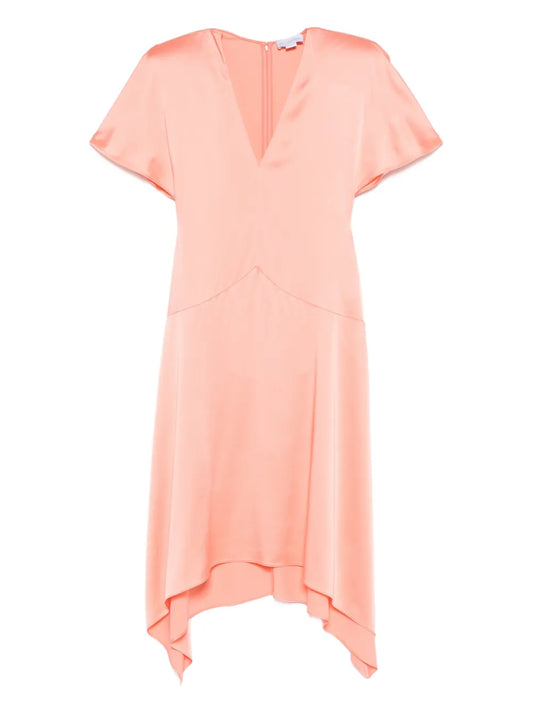 Stella Mccartney V Neck Asymmetric Midi Dress