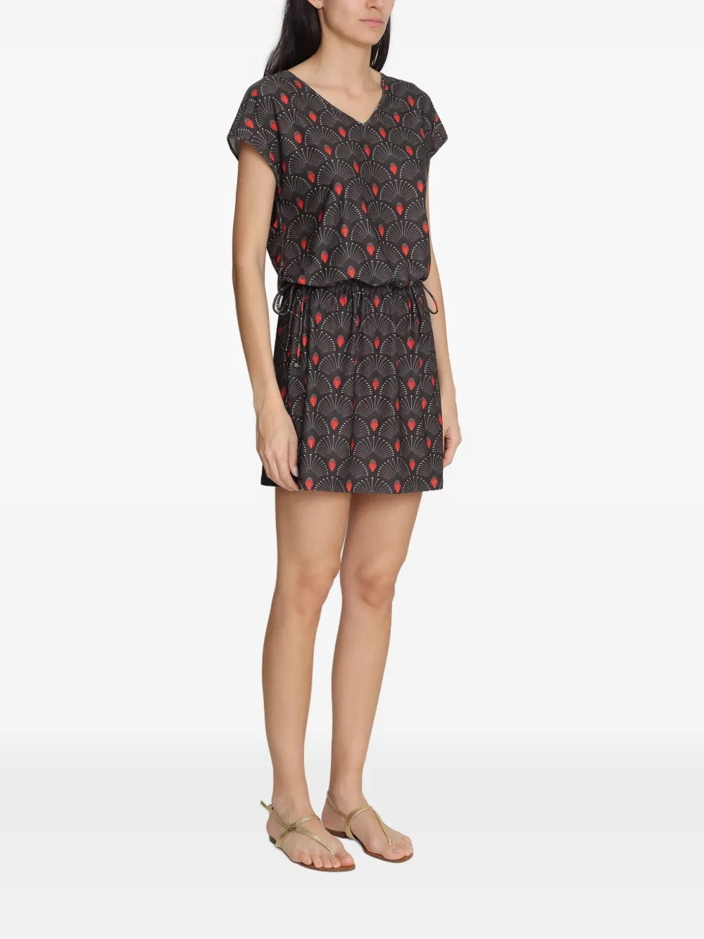 Lygia Nanny Krishna Graphic Print Drawstring Mini Dress