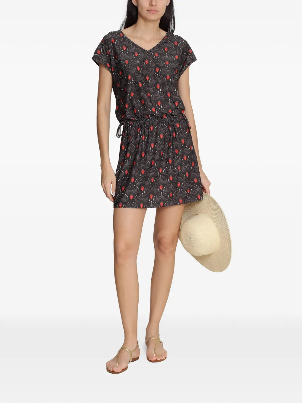 Lygia Nanny Krishna Graphic Print Drawstring Mini Dress