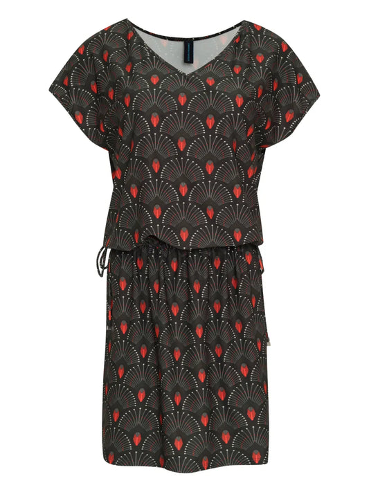 Lygia Nanny Krishna Graphic Print Drawstring Mini Dress