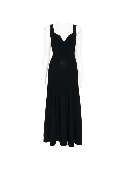 Alaia V Neck Midi Dress