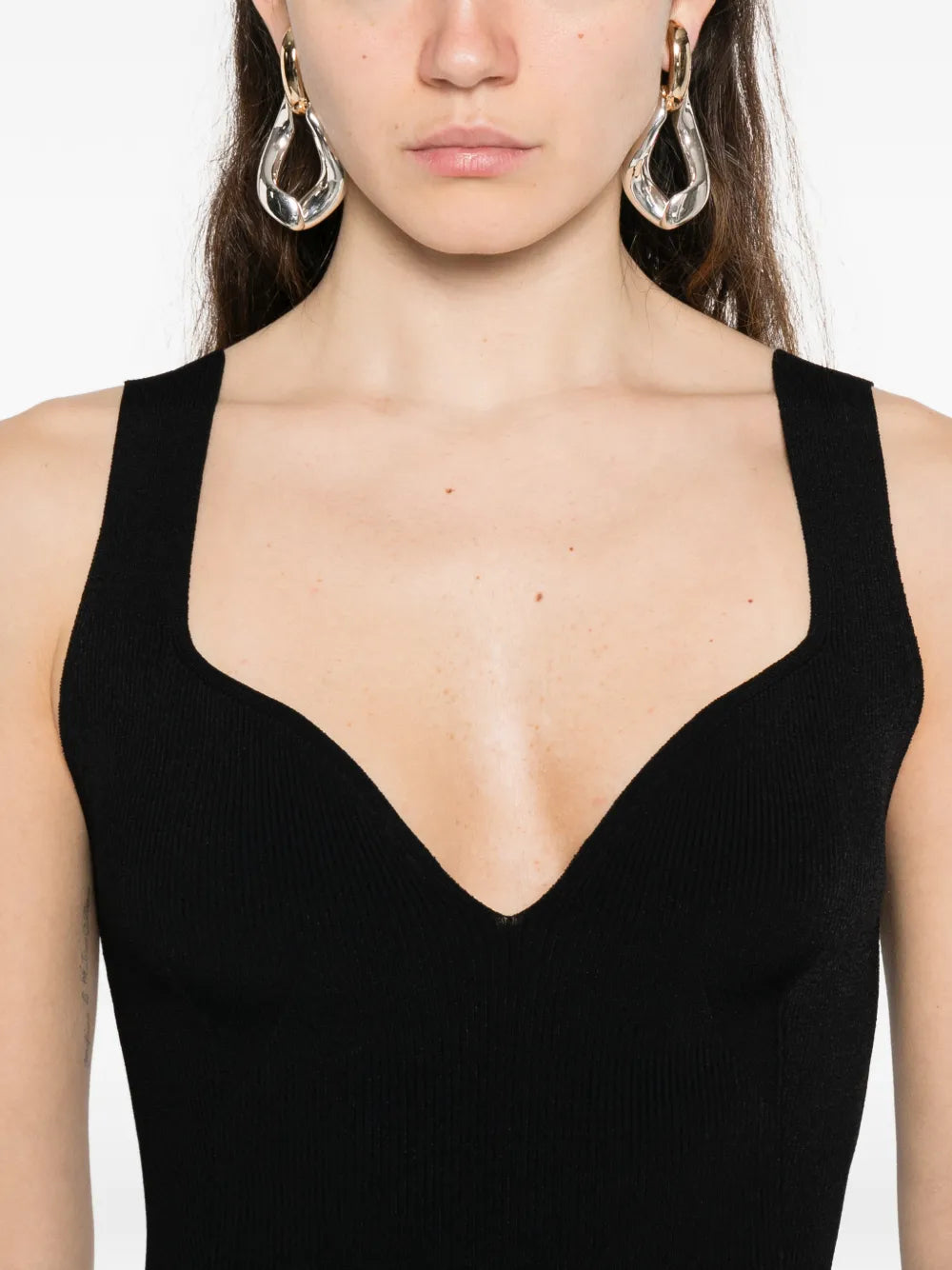 Alaia V Neck Midi Dress