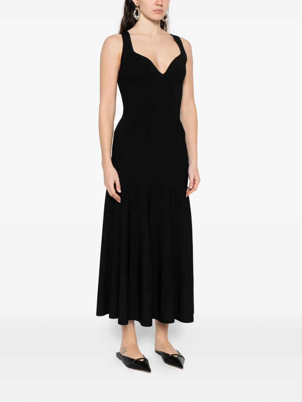 Alaia V Neck Midi Dress