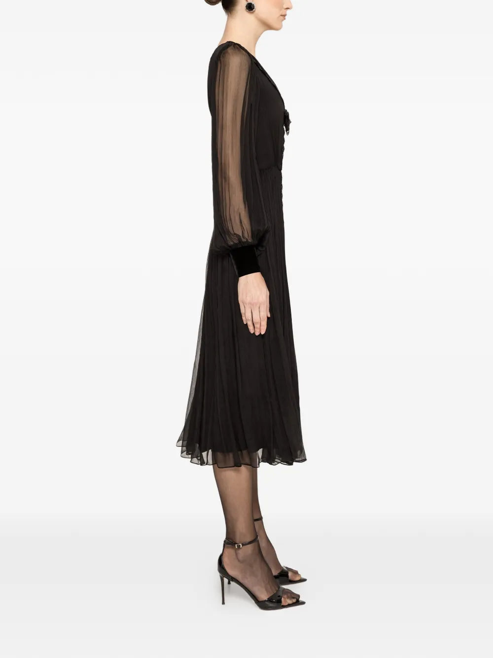 Nissa Velvet Bow Midi Dress