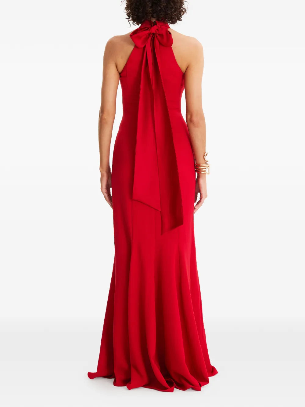 Moos Studio Sweet Dreams Halterneck Bow Detail Maxi Dress