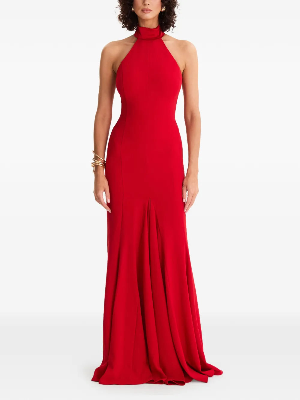 Moos Studio Sweet Dreams Halterneck Bow Detail Maxi Dress