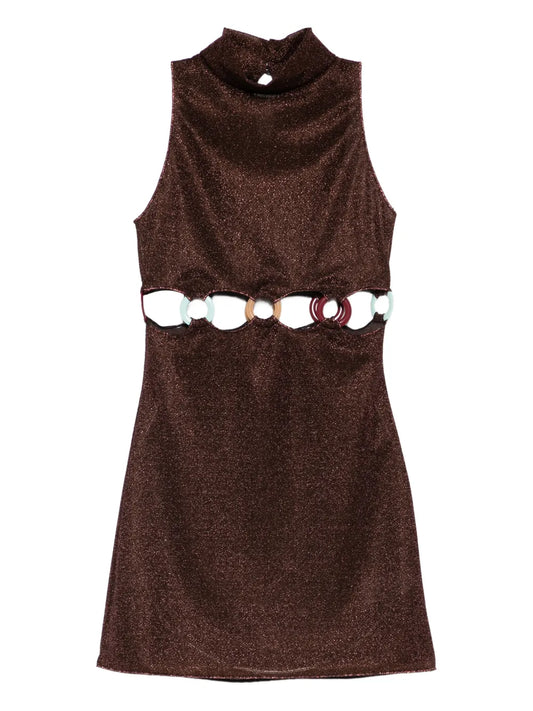 Oseree Cut Out High Neck Dress