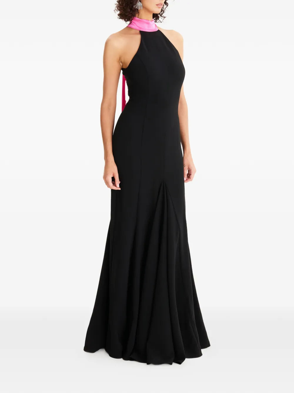 Moos Studio Halterneck Pleated Maxi Dress