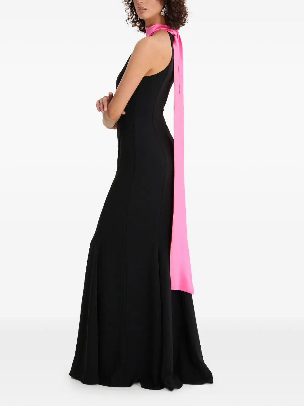 Moos Studio Halterneck Pleated Maxi Dress