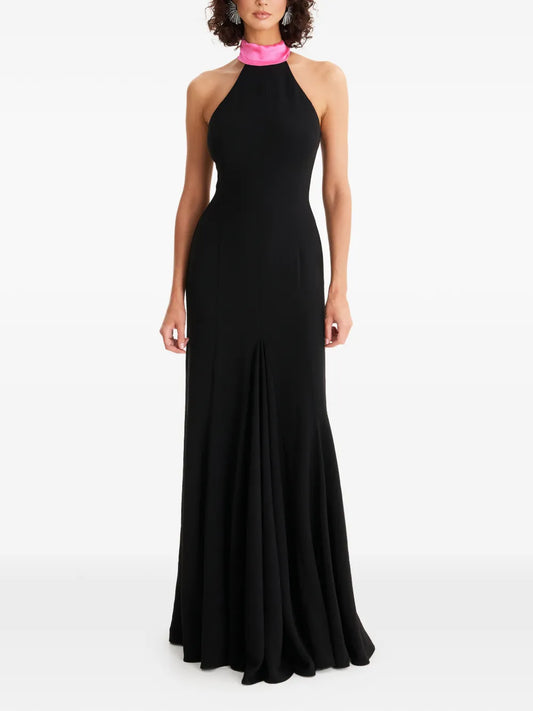 Moos Studio Halterneck Pleated Maxi Dress