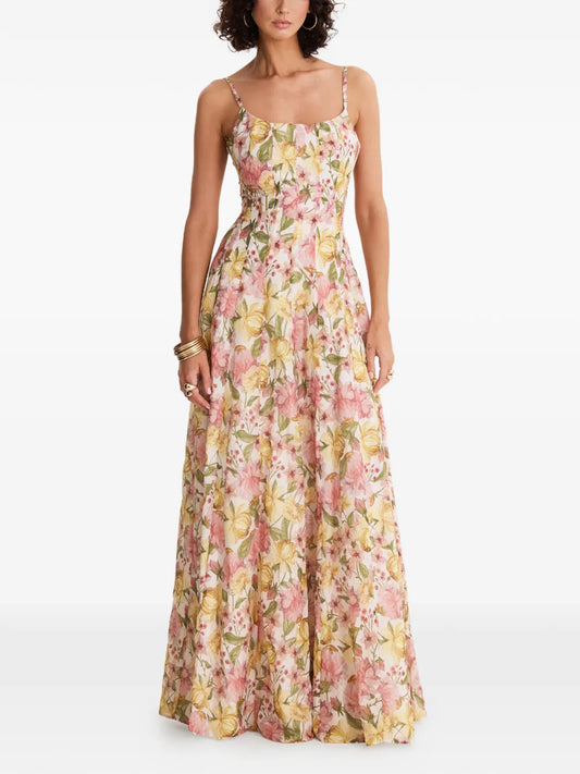 Moos Studio Flora Reverie Floral Print Maxi Dress