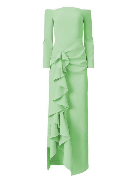 Moos Studio Ruffled Off Shoulder Dress