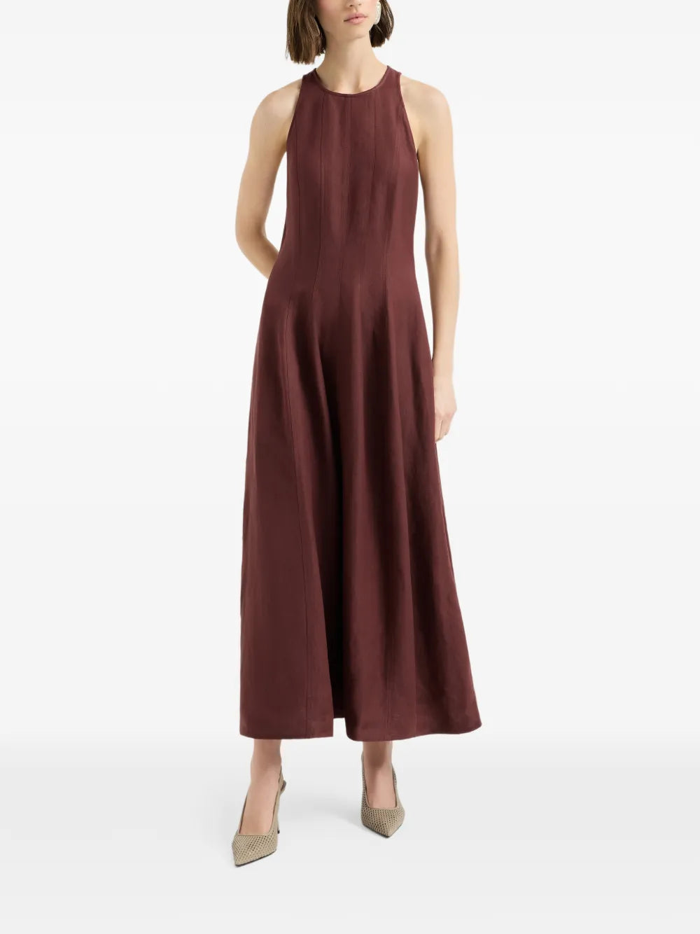 Brunello Cucinelli Fluid Twill Midi Dress