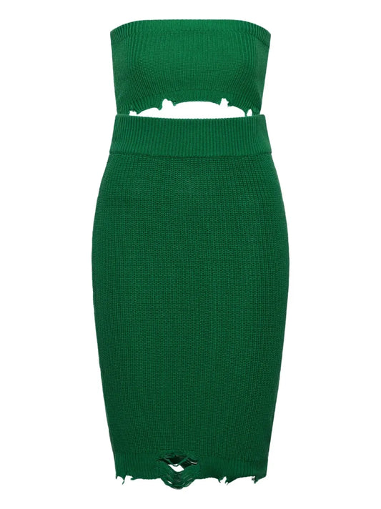 Seroya Grace Frayed Mini Knitted Dress