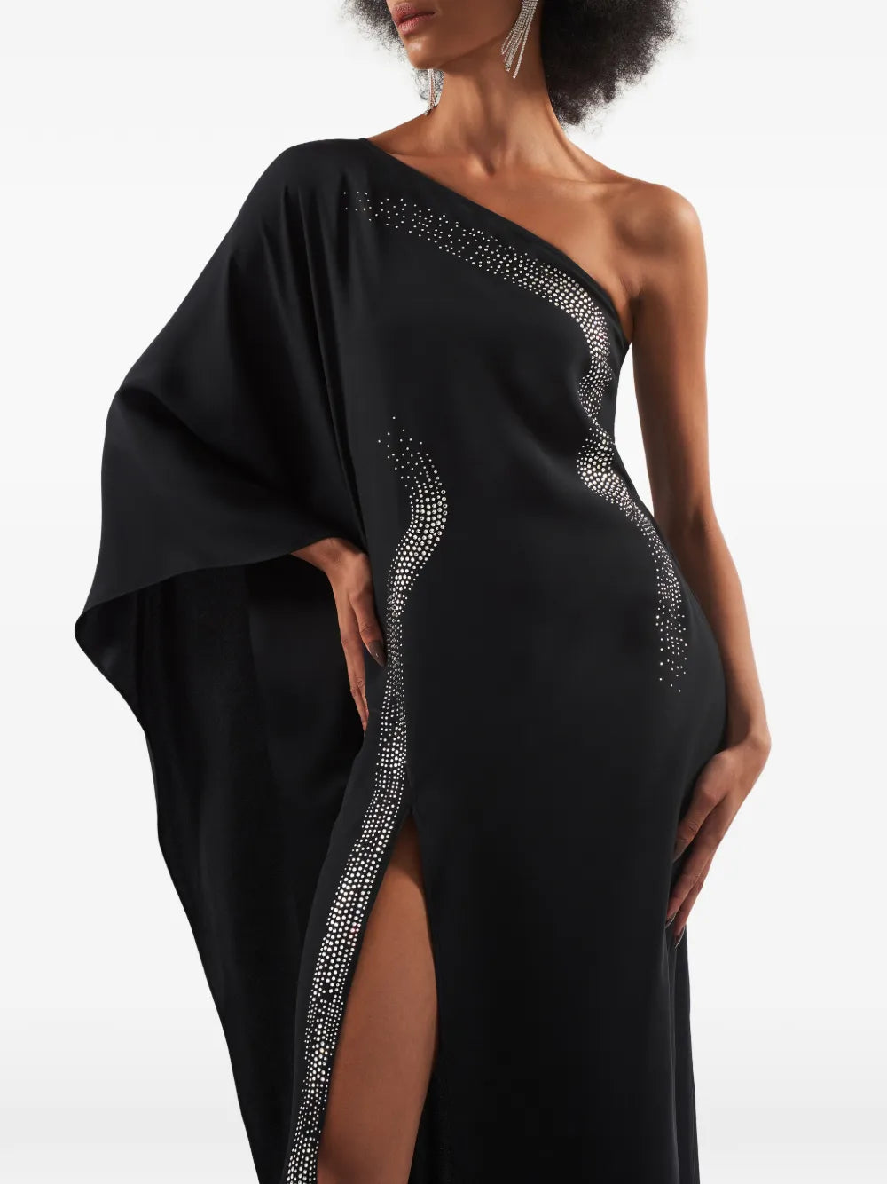 Taller Marmo Palladium One Shoulder Embellished Maxi Dress