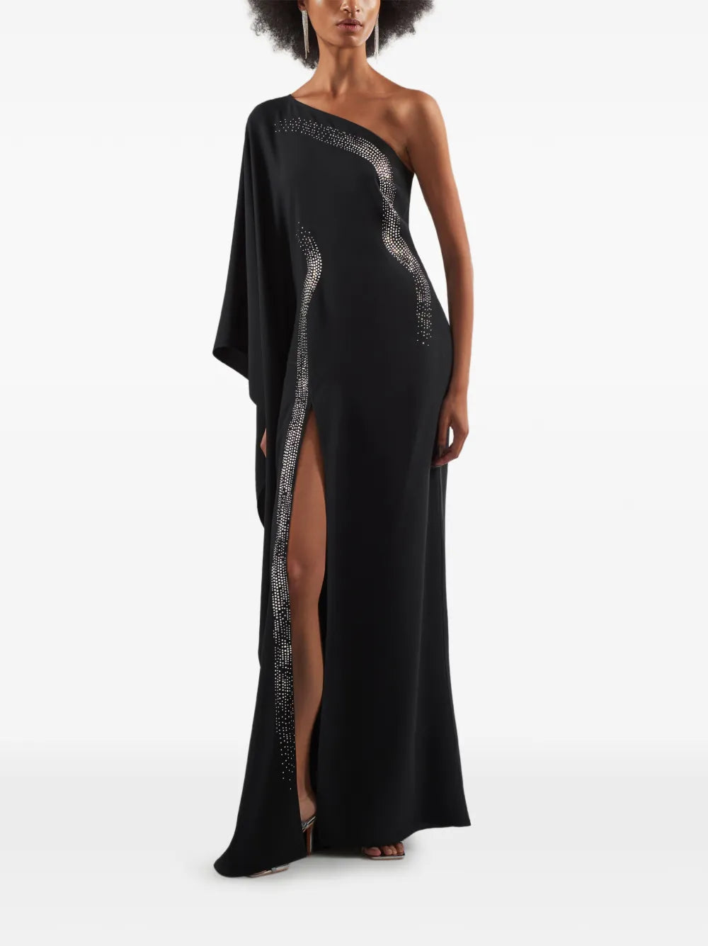 Taller Marmo Palladium One Shoulder Embellished Maxi Dress