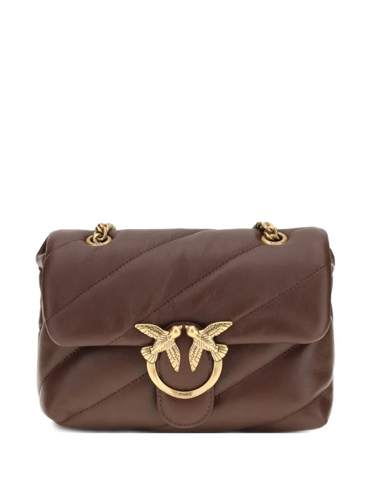 Pinko Love Quilted Chain Leather Shoulder Bag