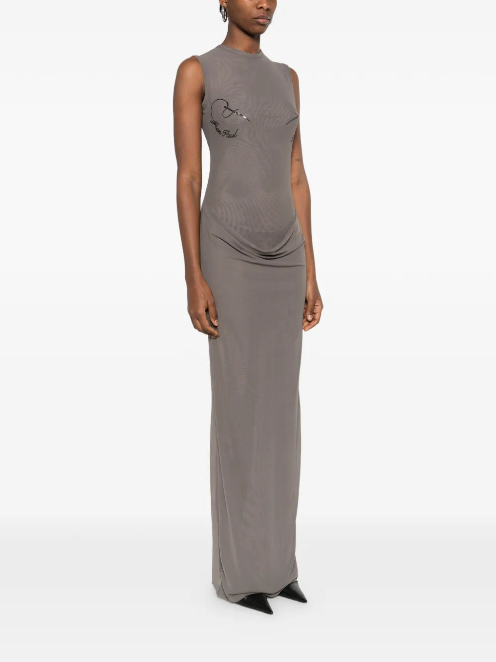 Jean Paul Gaultier Gathered Sleeveless Maxi Dress