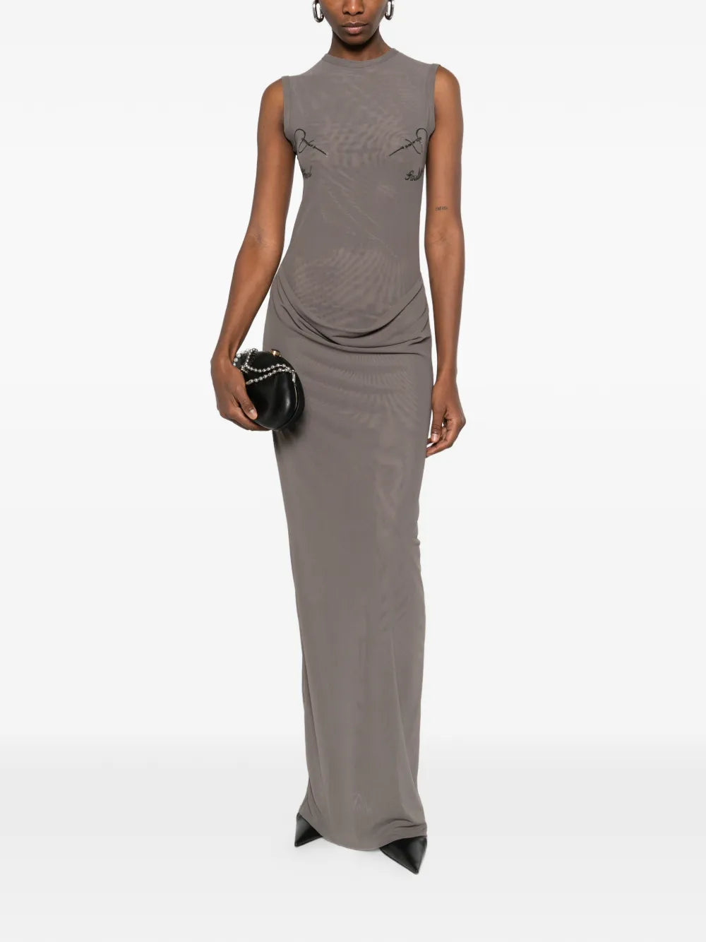 Jean Paul Gaultier Gathered Sleeveless Maxi Dress