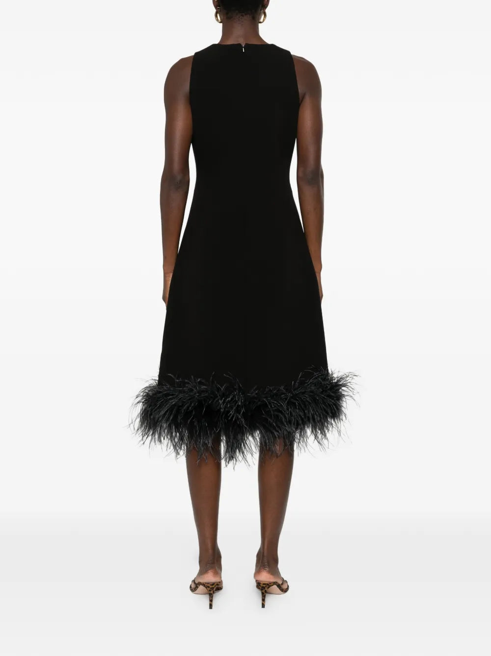 Max Mara Feather Hem Midi Dress