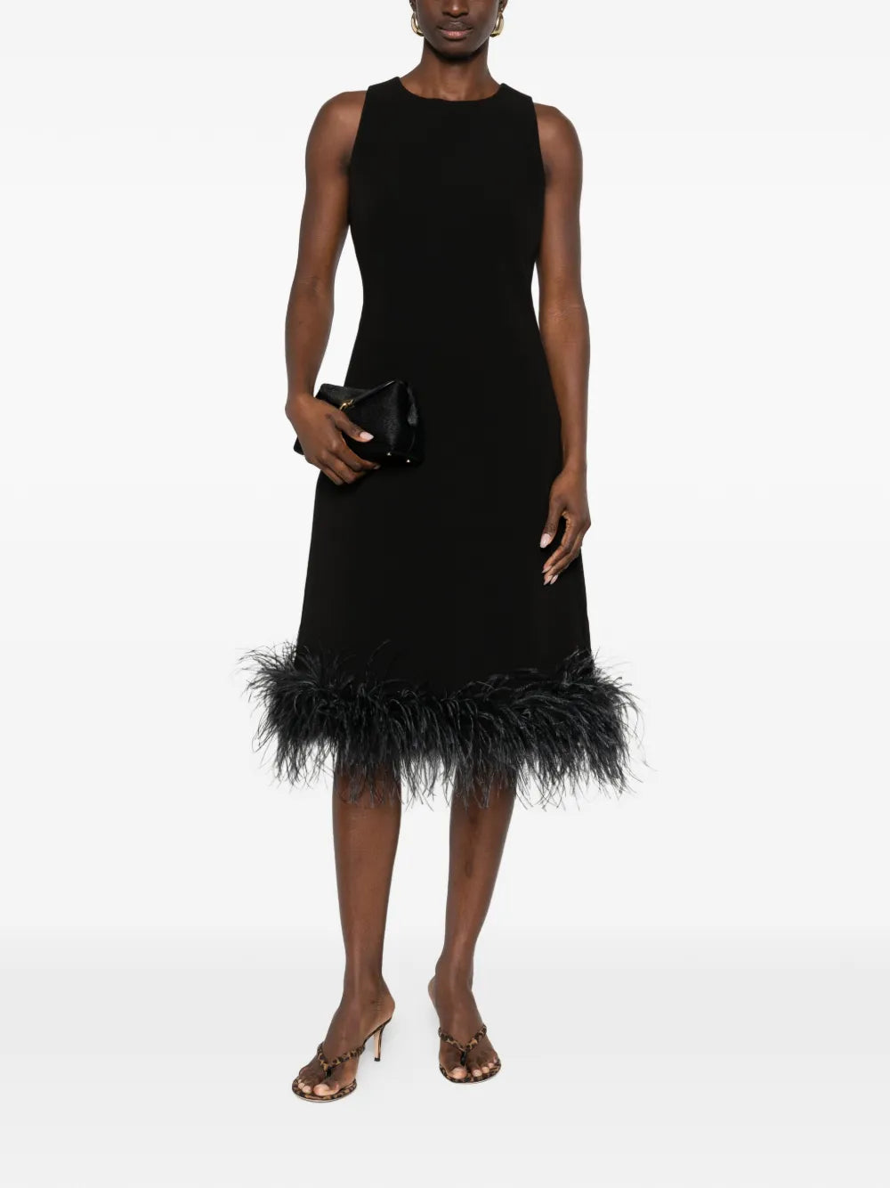 Max Mara Feather Hem Midi Dress