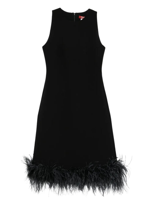 Max Mara Feather Hem Midi Dress