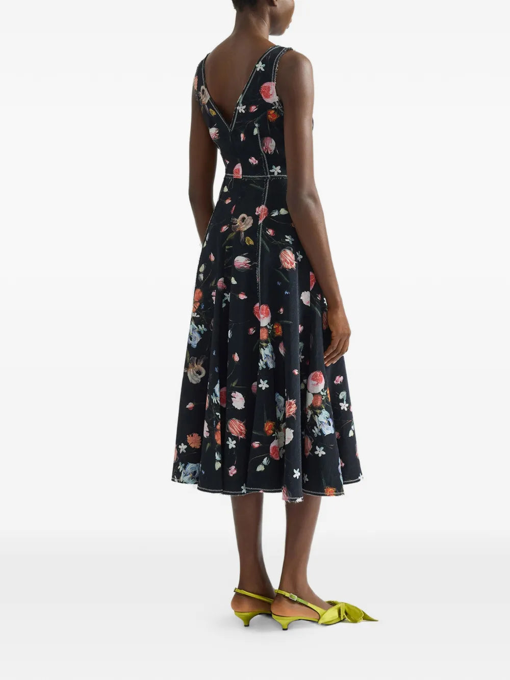 Erdem Sleeveless Floral Print Midi Dress