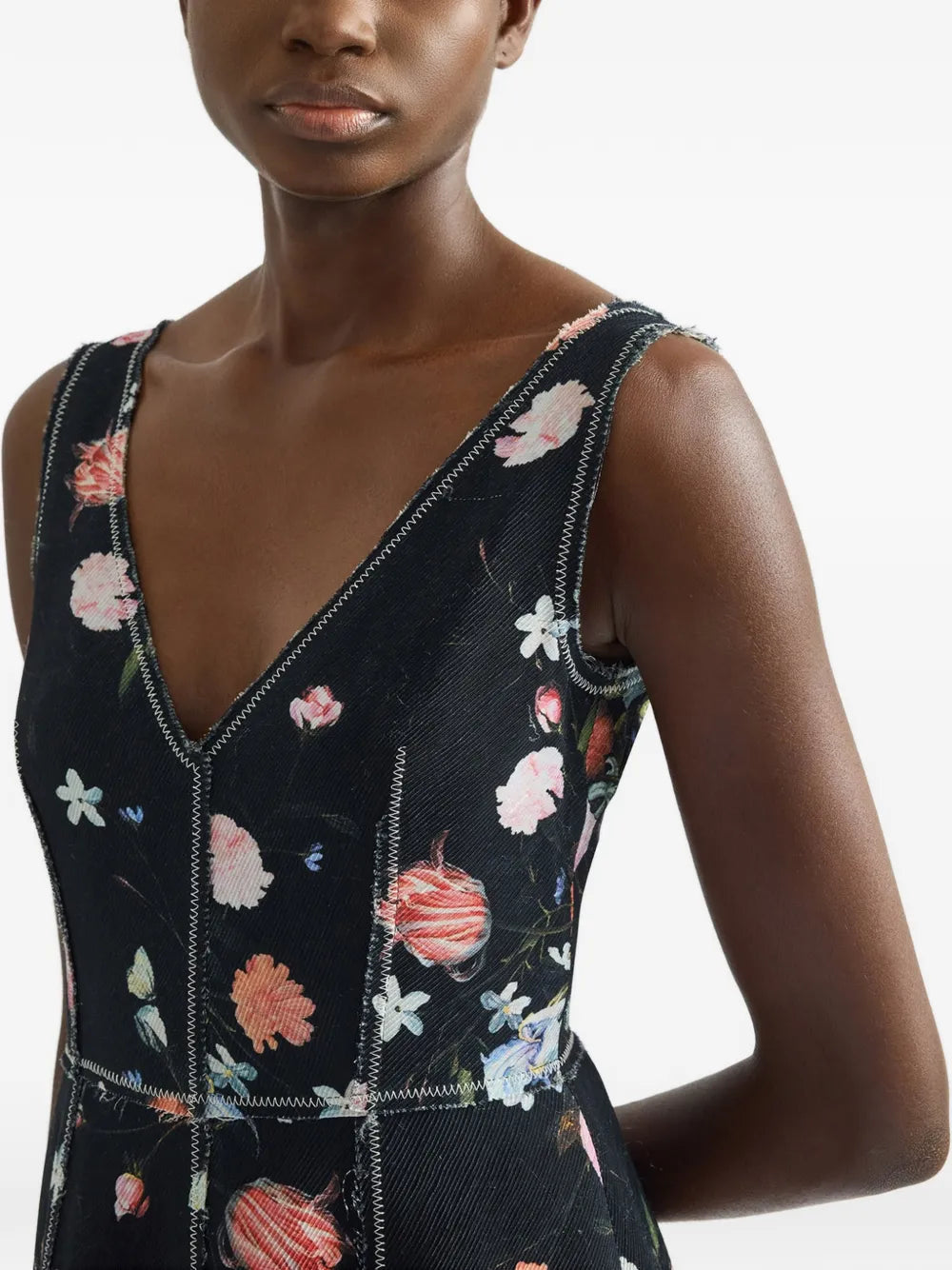 Erdem Sleeveless Floral Print Midi Dress