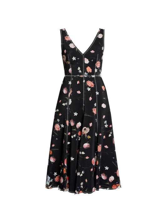 Erdem Sleeveless Floral Print Midi Dress
