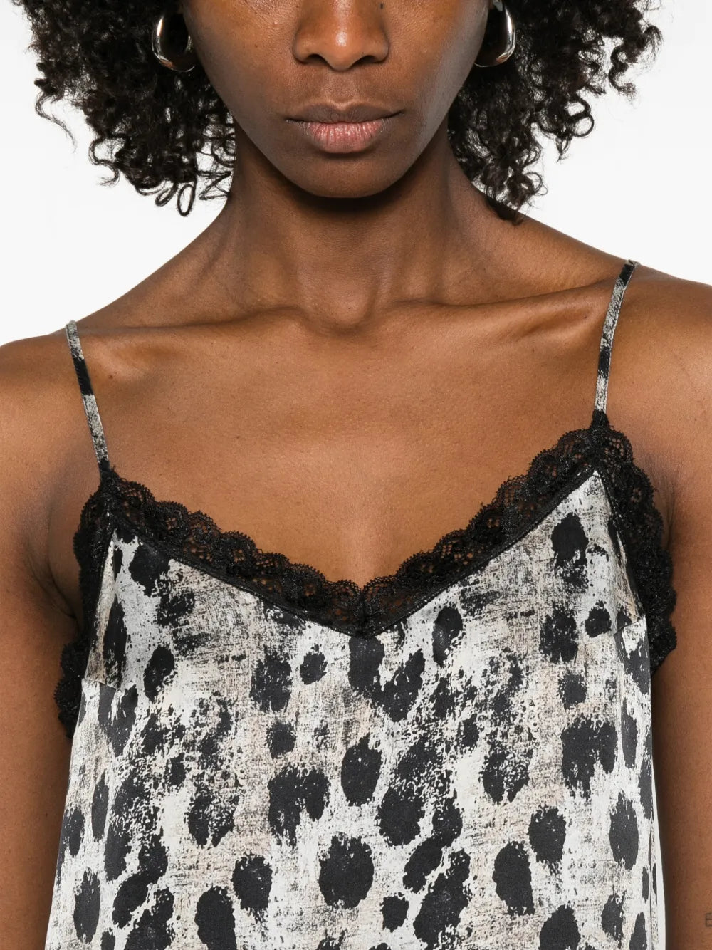 R13 Lace Trim Leopard Print Mini Dress