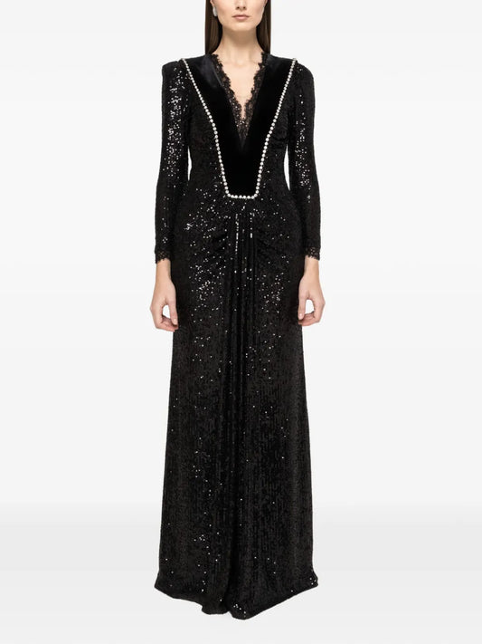 Nissa Sequin Embellished Maxi Dress