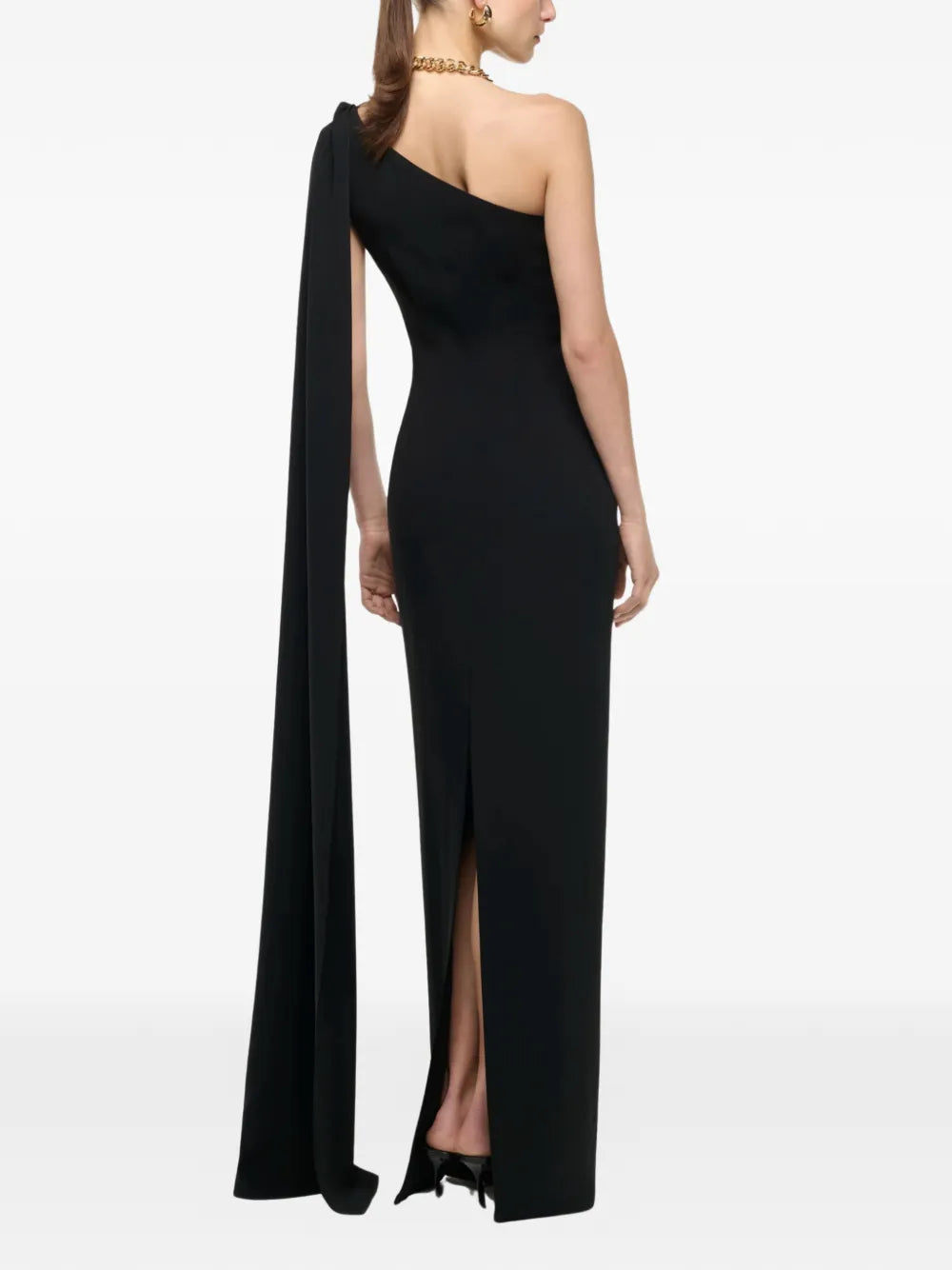 Roland Mouret One Shoulder Embellished Maxi Dress