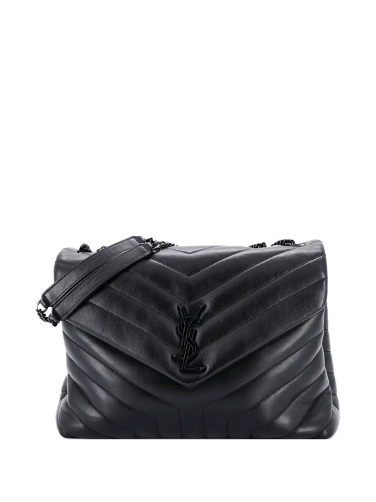 Saint Laurent Pre Owned Loulou Matelasse Chevron Leather Medium Shoulder Bag