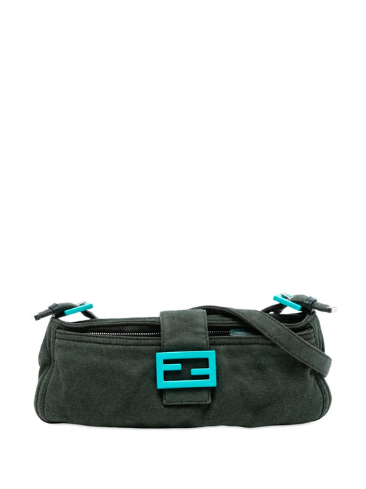 Fendi Pre Owned 2000 2010 Wool Mamma Baguette Shoulder Bag