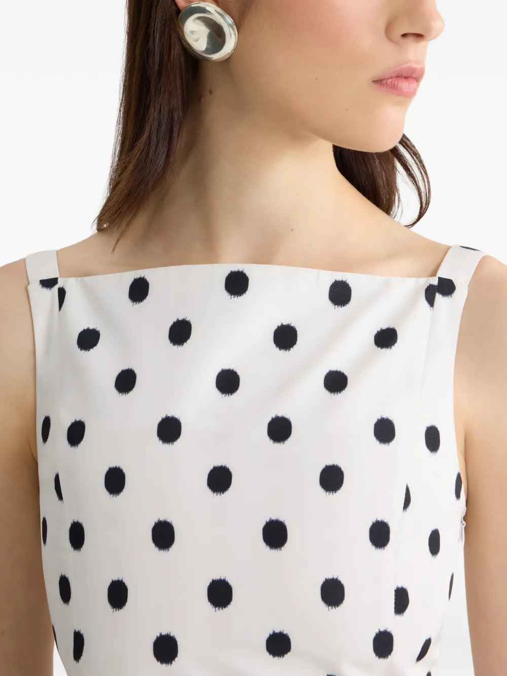 Patou Polka Dot Pencil Midi Dress