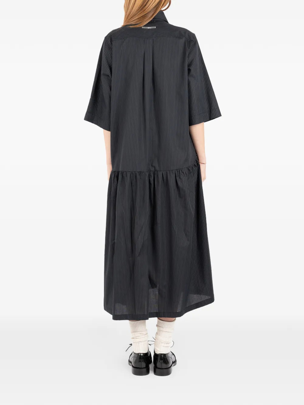 Societe Anonyme Tie Detail Pinstriped Midi Dress