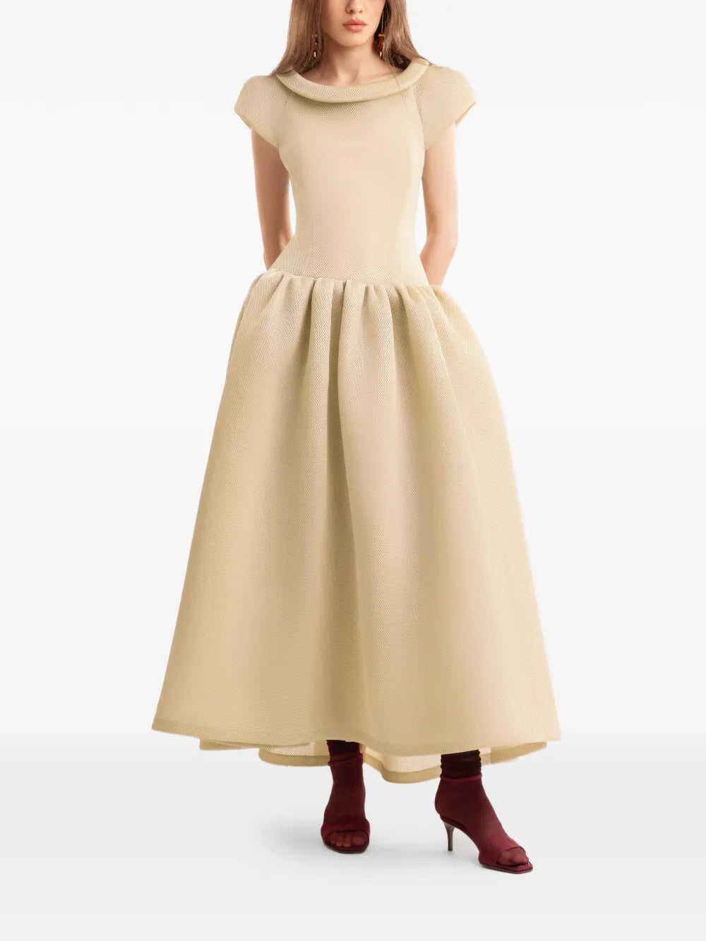 Gemy Maalouf Short Sleeves Midi Dress