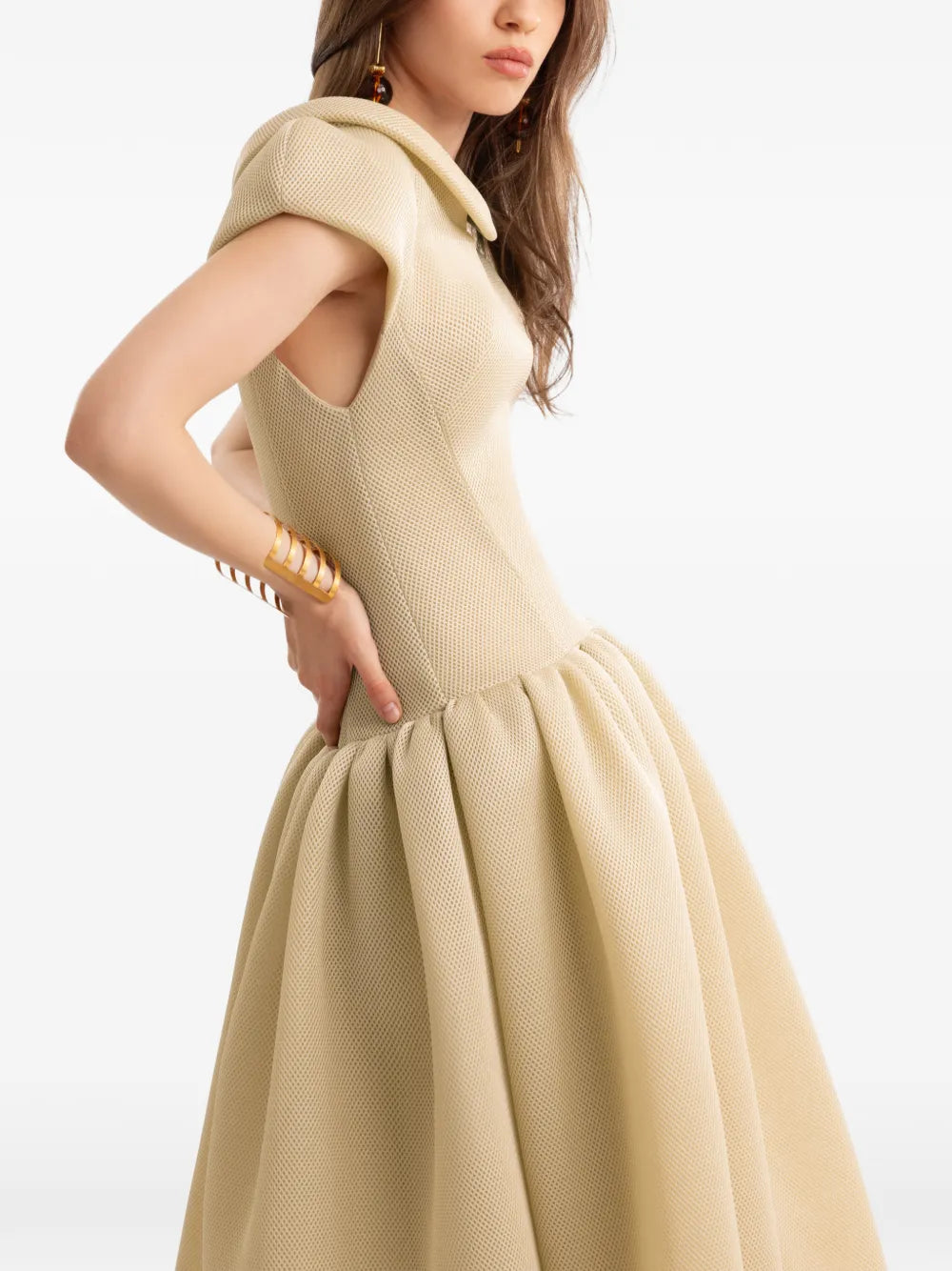 Gemy Maalouf Short Sleeves Midi Dress