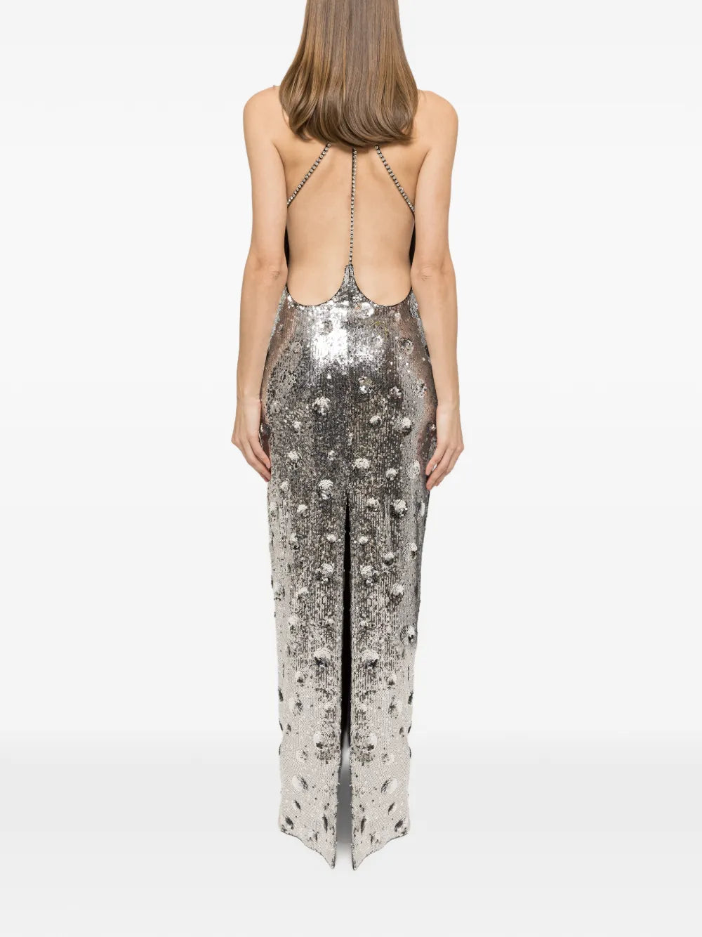 Nissa Sequined Open Back Maxi Dress