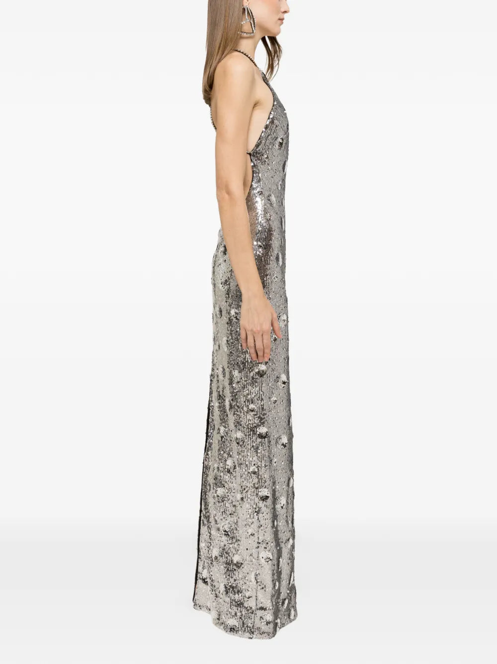 Nissa Sequined Open Back Maxi Dress