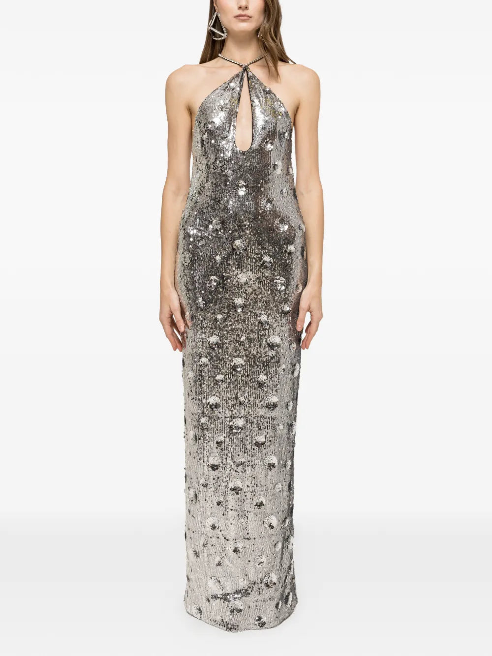 Nissa Sequined Open Back Maxi Dress