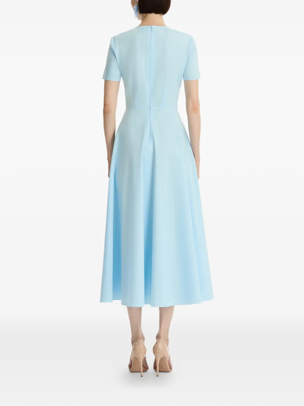 Oscar De La Renta Floral Print Midi Dress