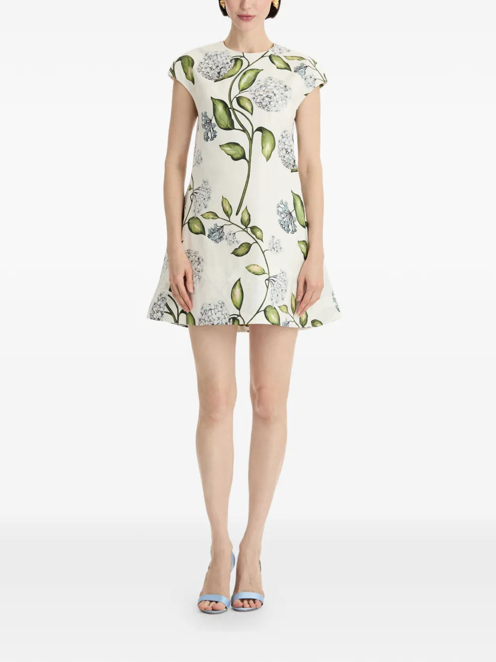 Oscar De La Renta Porcelain Flower Mini Dress
