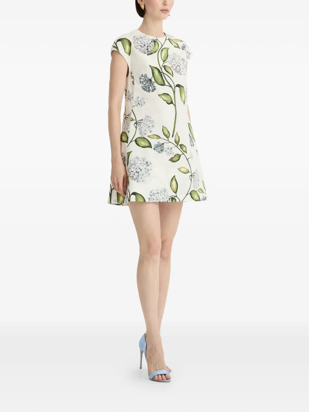 Oscar De La Renta Porcelain Flower Mini Dress