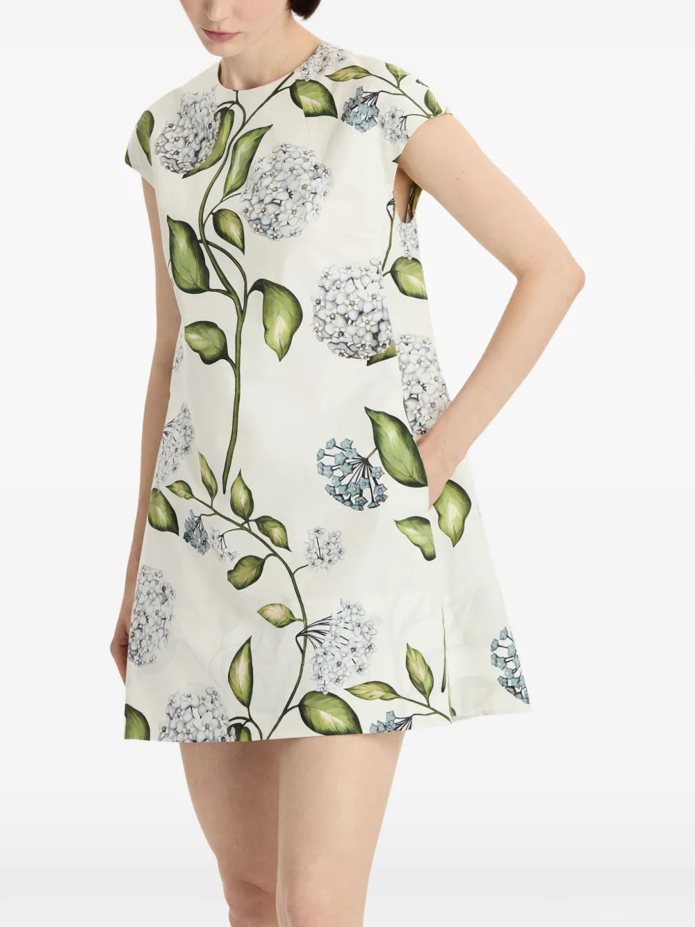 Oscar De La Renta Porcelain Flower Mini Dress