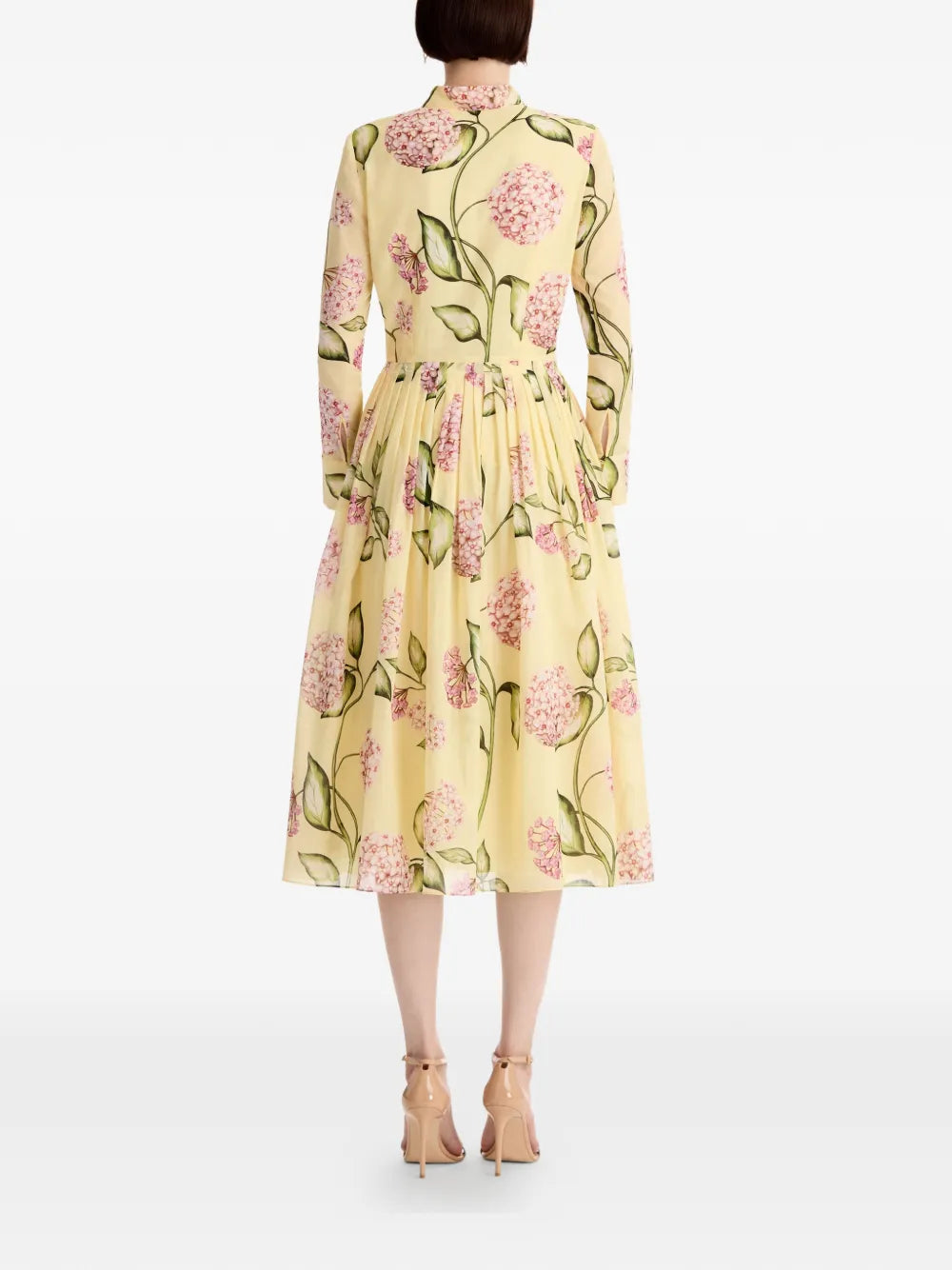 Oscar De La Renta Flower Cotton Poplin Maxi Dress
