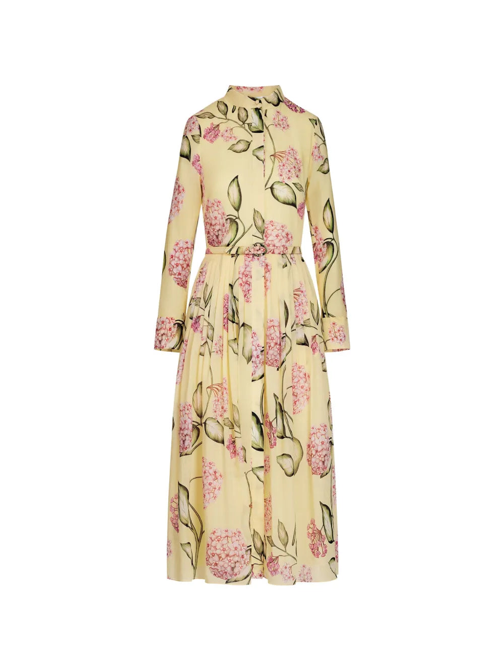 Oscar De La Renta Flower Cotton Poplin Maxi Dress