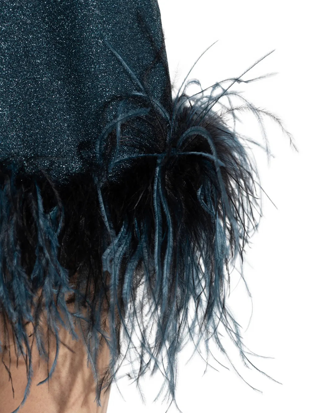 Oseree Feather V Neck Dress