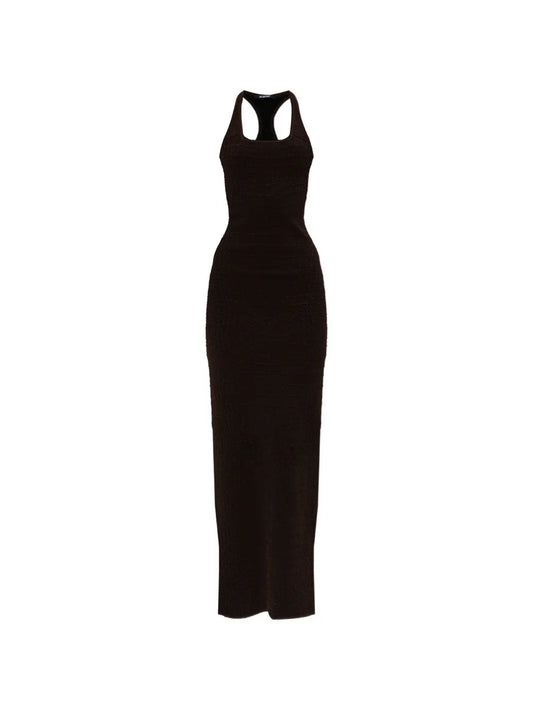 Jacquemus Scala Square Neck Split Dress